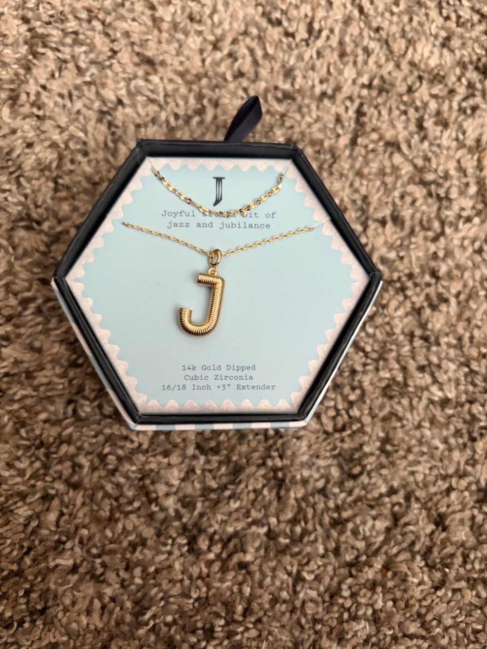 a new day Gold Letter J Pendant Necklace